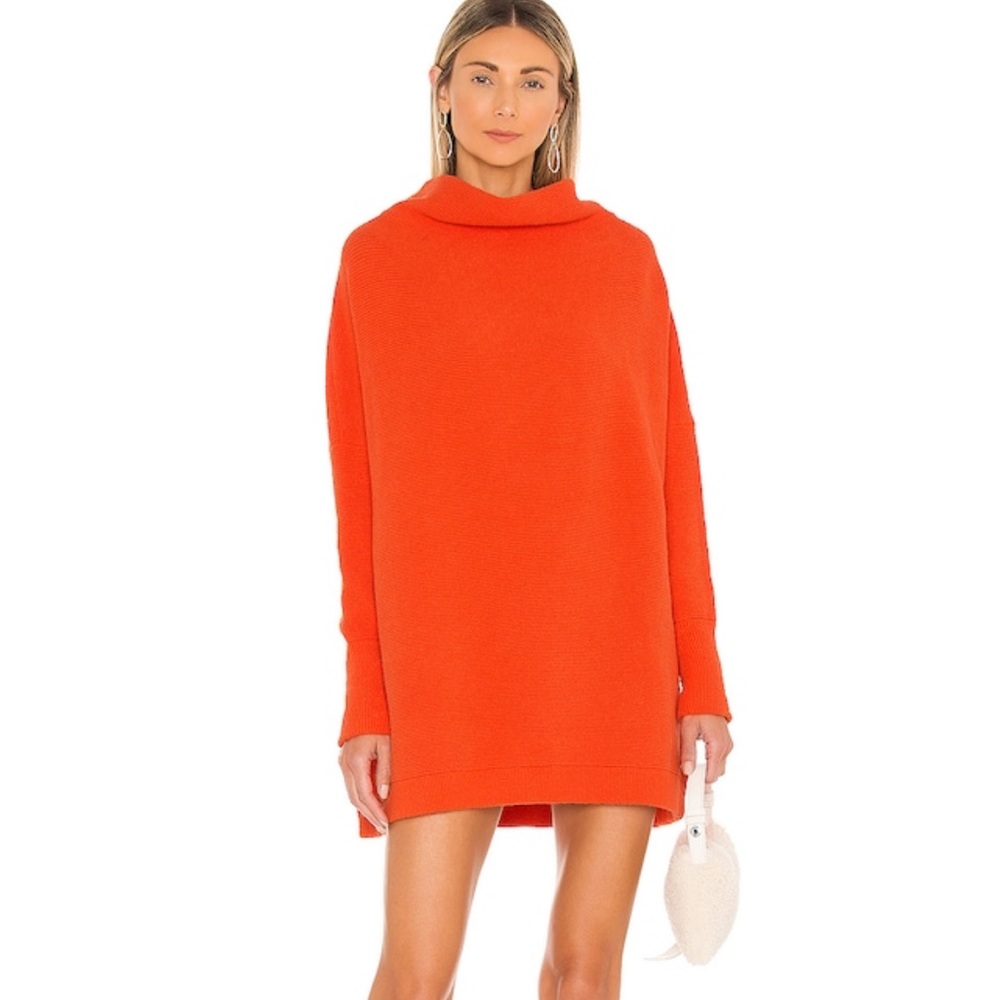 Free People Ottoman Slouchy Tunic Sweater orange